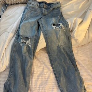Distressed Blue Jeans
